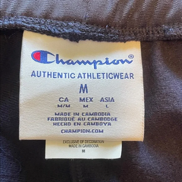 VTG Women’s M Champion track pants blue with red side stripe pockets zip ankles - Picture 4 of 13